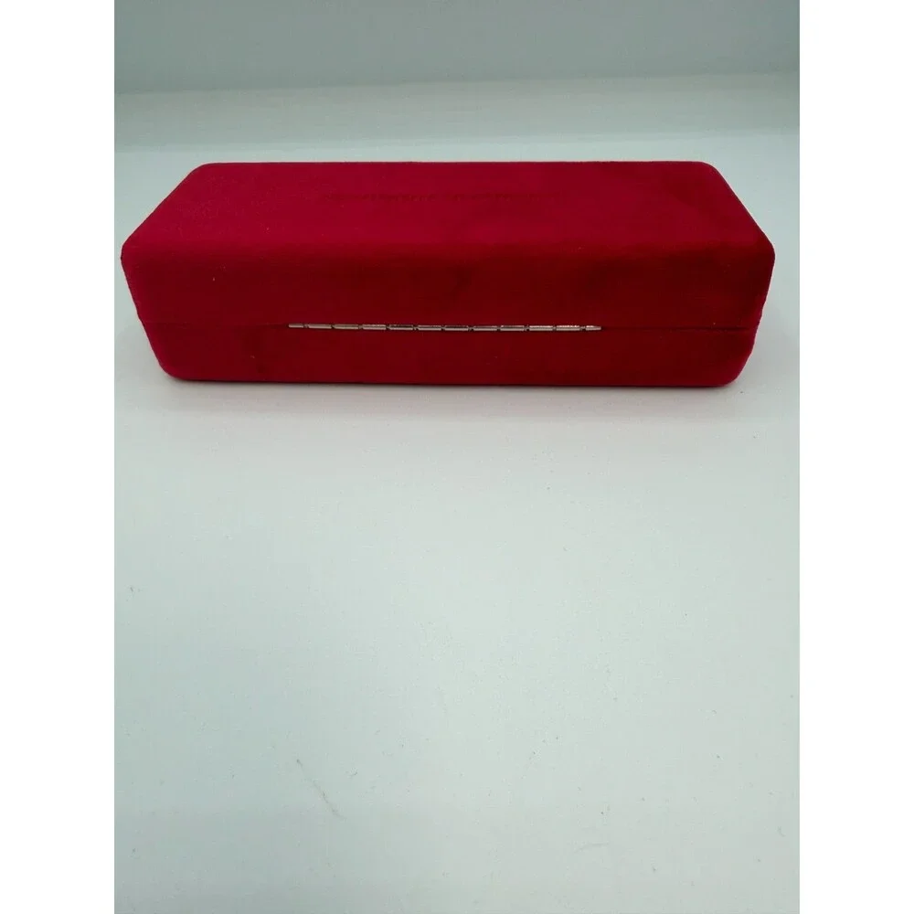 Carolina Herrera Red Magnetic Eyeglasses Case Fuzzy w Cleaning Cloth Container